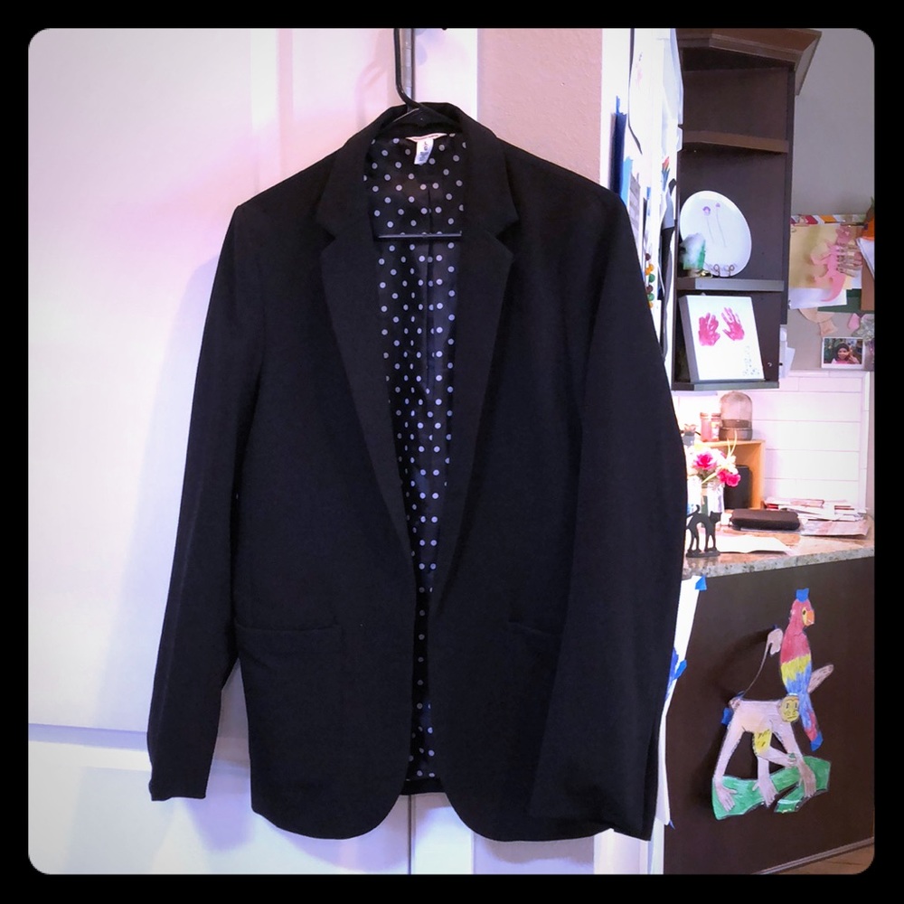 Lined black blazer jacket